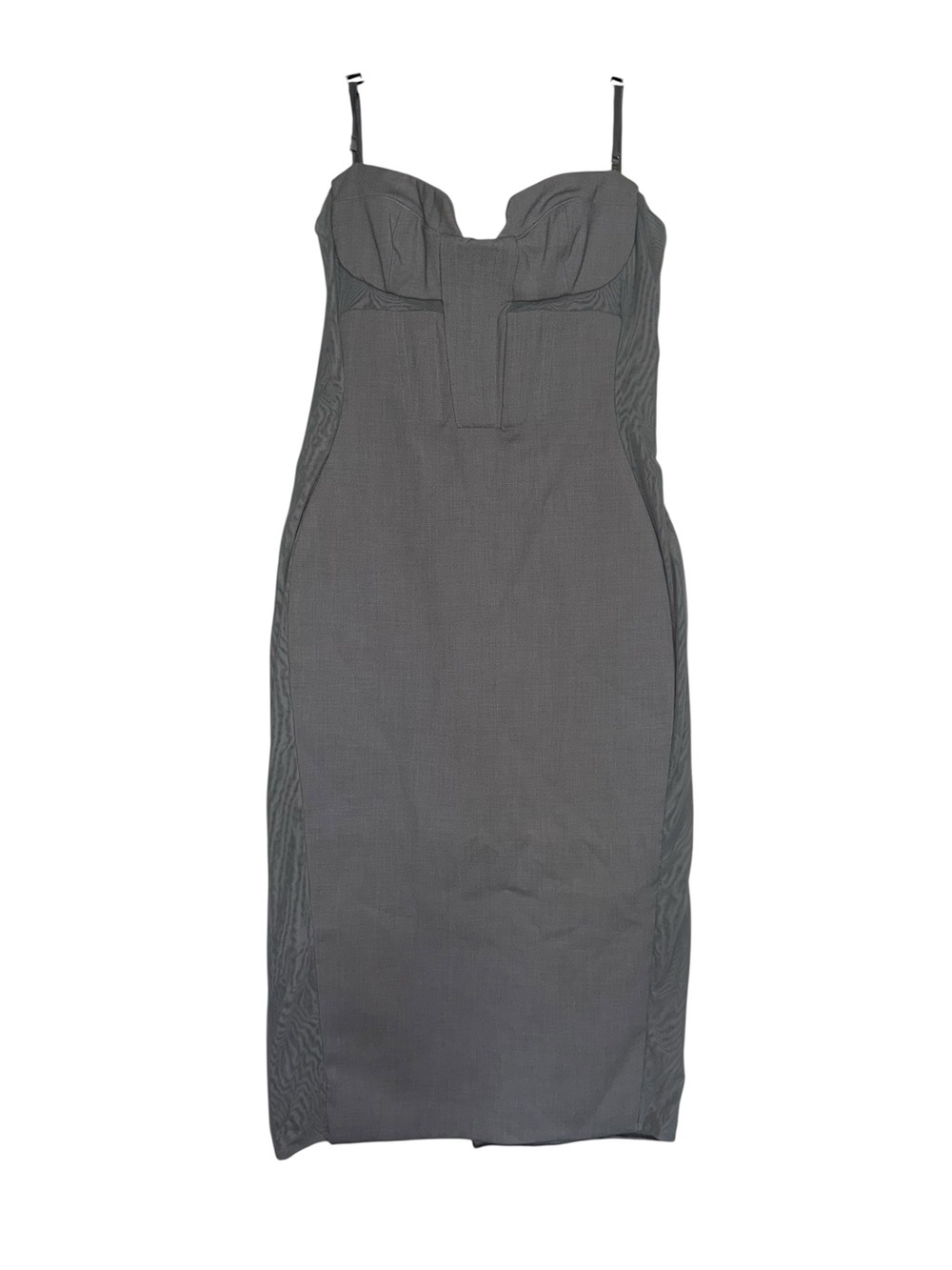 House Of cb Kiki Light Grey Mesh Panelled Bodycon Midi Dress large - Picture 3 of 11